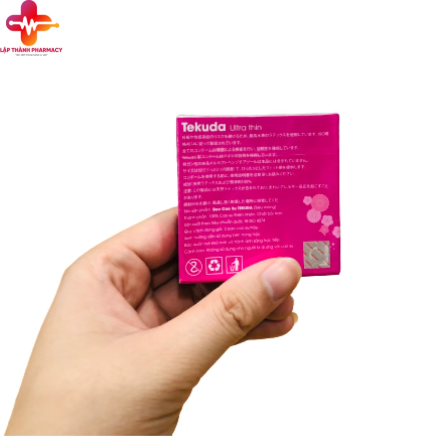 Bao cao su Nhật TeKuDa ultra thin siêu mỏng, bao cao su hộp 3 cái