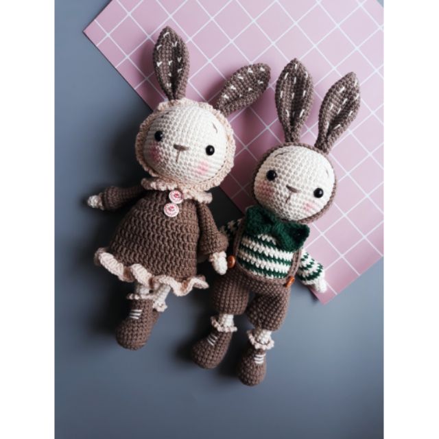 [CÓ SẴN] Cặp đôi thỏ len móc