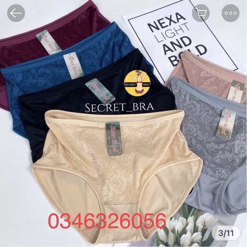 Size 60-70kg Quần lót Thái Lan SisterHood Cotton Bigsize 731, siêu mềm nhẹ và thoáng mát