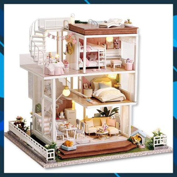 Mô hình nhà búp bê gỗ DIY Mô hình Nhà búp bê lắp ghép So Well A007 Toy World