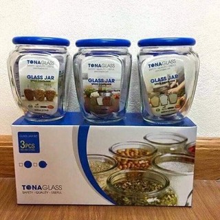 Bộ 3 hũ thủy tinh tonaglass 500ml tnj500l