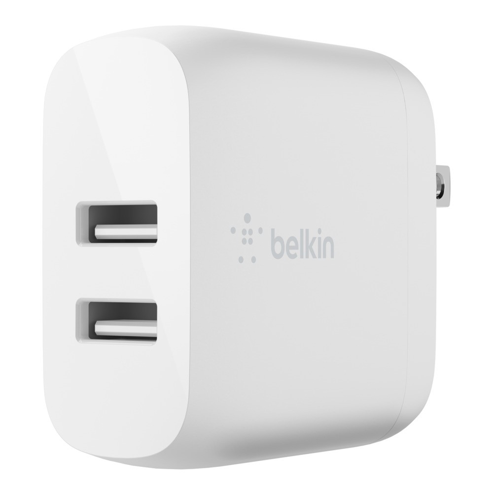 Sạc BOOSTCHARGE Belkin 24W - 2 cổng USA 12W - Hàng Chính Hãng - Bảo Hành 2 Năm - WCB002dqWH