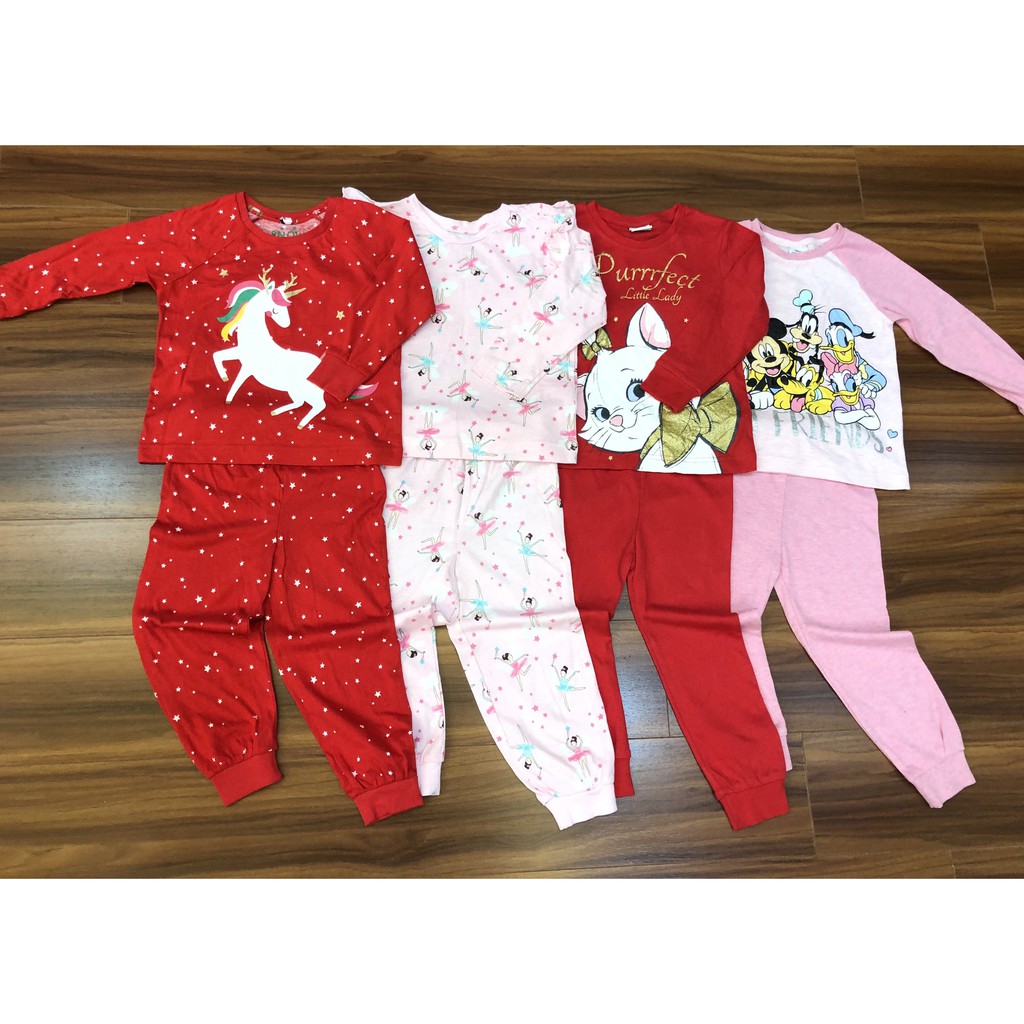 [9m-7y][ CHỌN MẪU] Bộ cotton/bộ ngủ/bộ mặc nhà dài tay màu đẹp xuất dư cho bé/bé gái