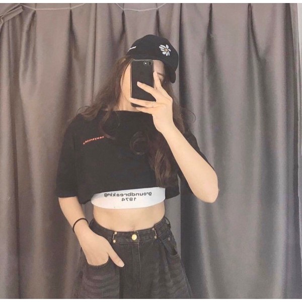 Áo Croptop Nữ Siêu Xinh &lt; Set croptop Phối Đồ Cực Chất