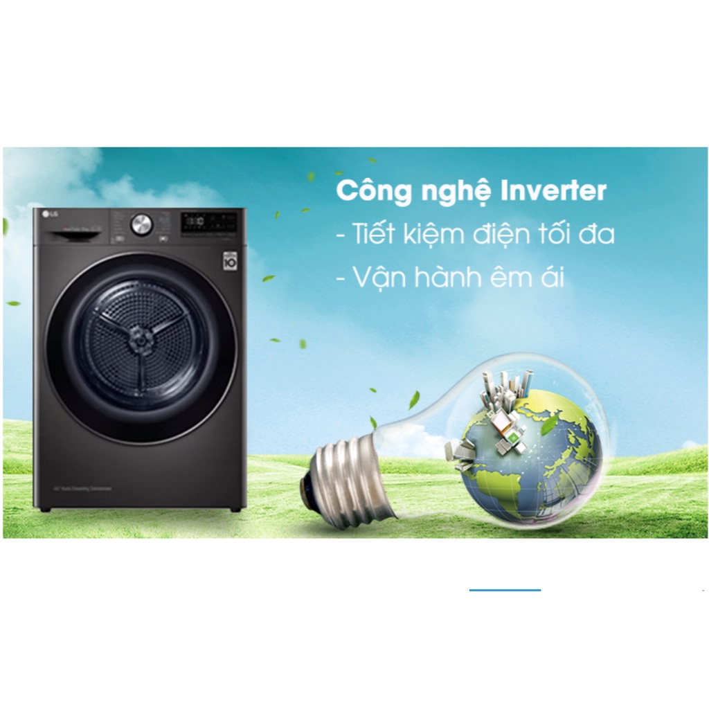 Máy sấy bơm nhiệt LG 9 Kg DVHP09B