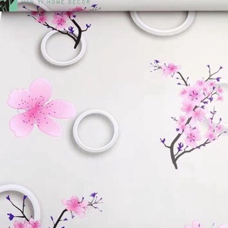1 mét decal Giấy Dán Tường Cành Hoa Đào Hồng Khổ 45cm Keo Sẵn