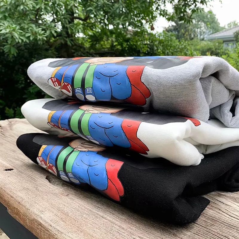 Áo hoodie IELGY lông cừu in họa chữ và nhân vật hoạt hình thời trang cho nam