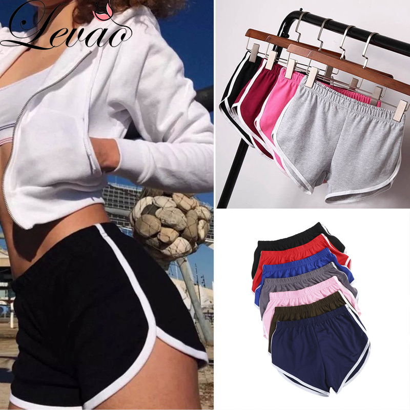 Quần short thể thao LEVAO bằng cotton có 10 màu thiết kế thoải mái thời trang