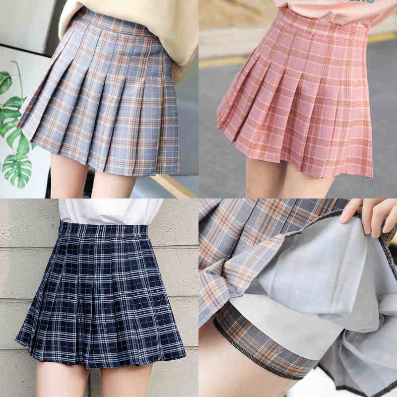 (Hàng có sẵn S-2XL) Chân váy tennis kẻ caro Hàn Quốc loại 1 có lót xịn (túi zip)