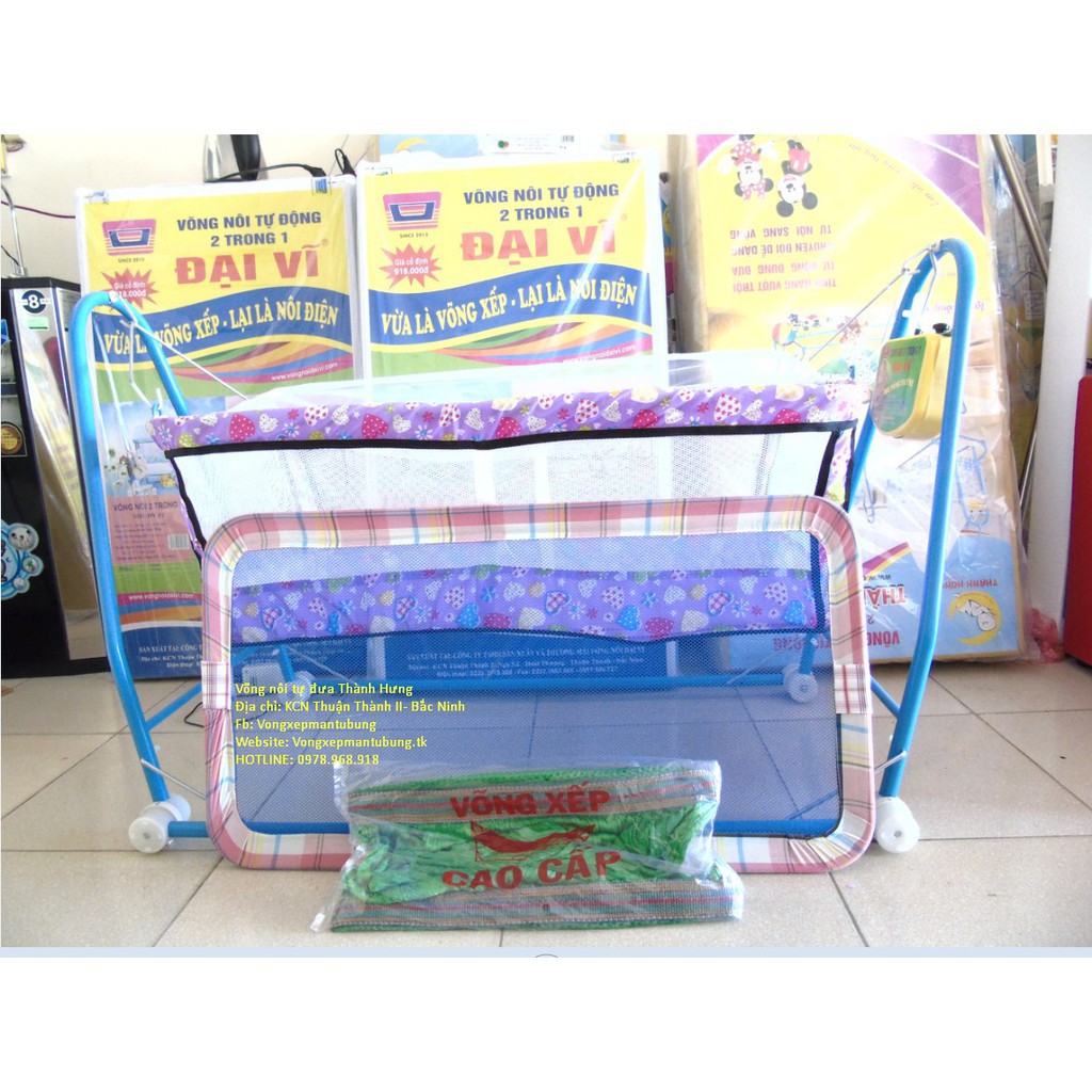 Nôi điện cho bé Đại Vĩ Thành Hưng vừa là nôi vừa là võng - Có màn chống muỗi