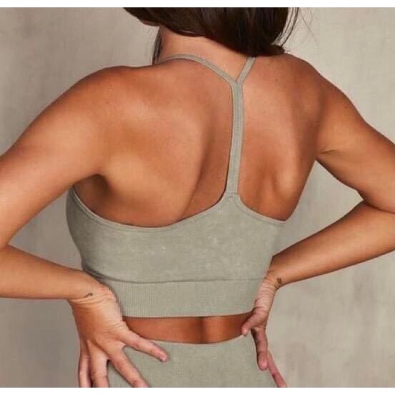 Áo bra tập Gym, Yoga cao cấp vải thun dệt kim màu loang dả Jean xịn đẹp