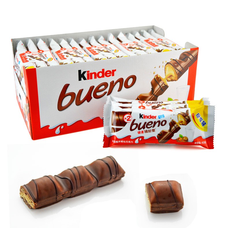 [Chính hãng] Chocolate Kinder Bueno nhân hạt dẻ hộp 129g (6 thanh)