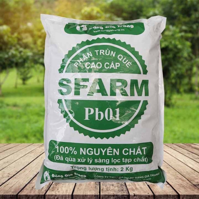 Phân Trùn Quế SFARM ,bao nguyên 2Kg,bón cây cảnh, rau màu