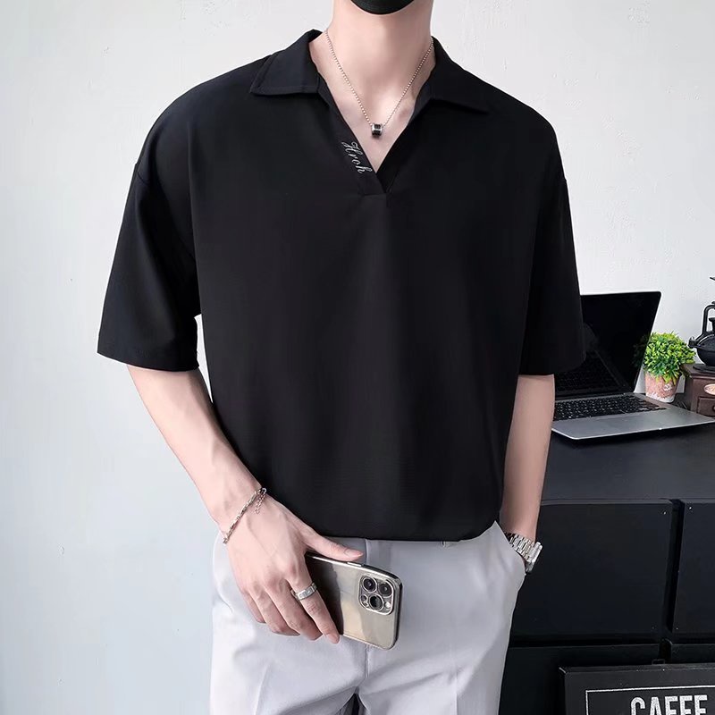 Áo Thun Polo Dáng Rộng Mỏng Nhẹ Màu Trơn Thời Trang Mùa Hè Hàn Quốc Chất Lượng Cao Hàng Mới 2022