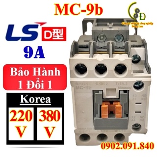 Khởi động từ 3 pha 9a ls 220v/ac 380v/ac, contactor 3p coil 220v 380v 4kw 1no 1nc series mc-9b