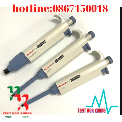 Pipette Tự Động - Dụng Cụ Hút Mẫu Đong Chuyển Chất Lỏng Micropipet Dragon LAB CÁC KÊNH