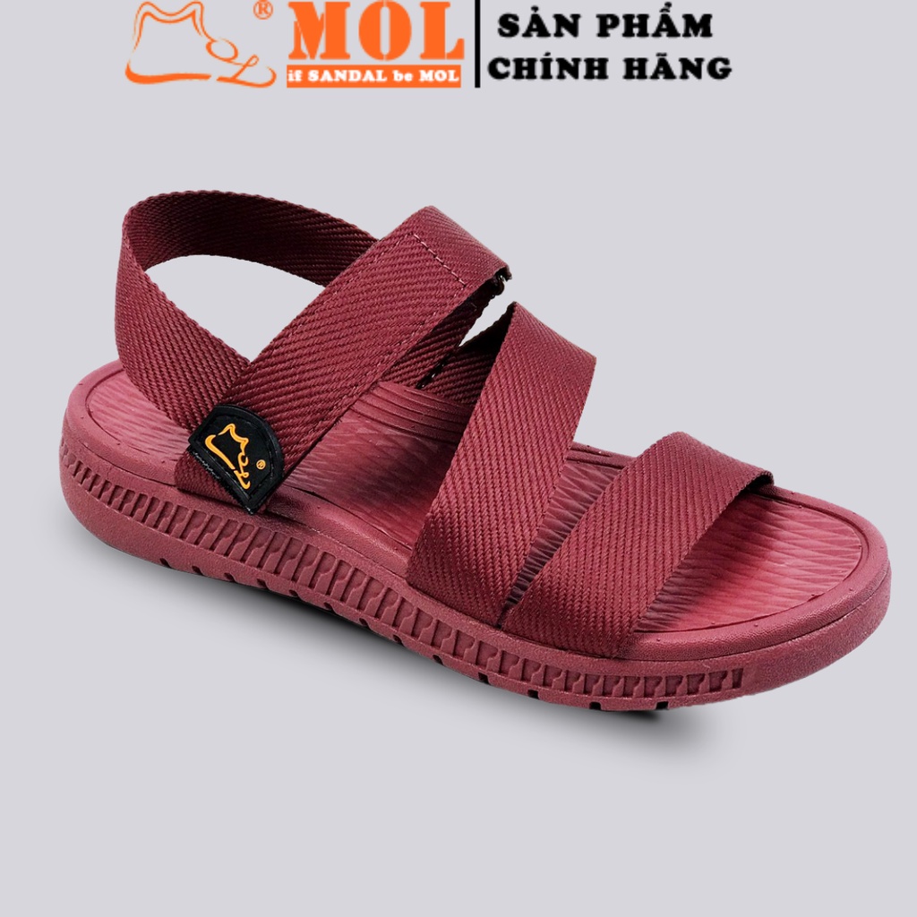 Giày sandal couple nam nữ quai ngang siêu nhẹ có quai hậu cố định cho cặp đôi mang đi học đi biển du lịch hiệu MOL MS2P