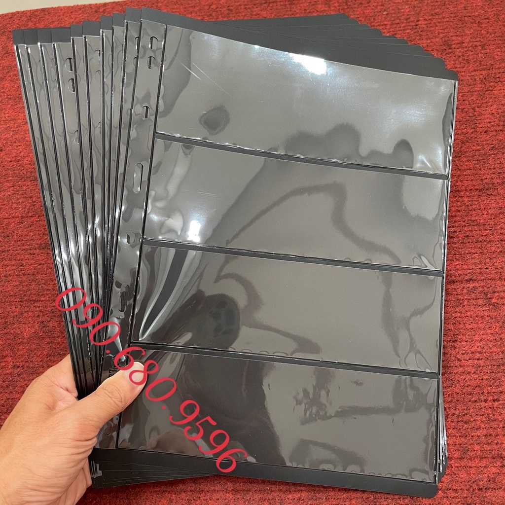 Combo 10 Lá Phơi Đựng Tem 4 Ngăn Của Mingt - PCCB 9 Lổ