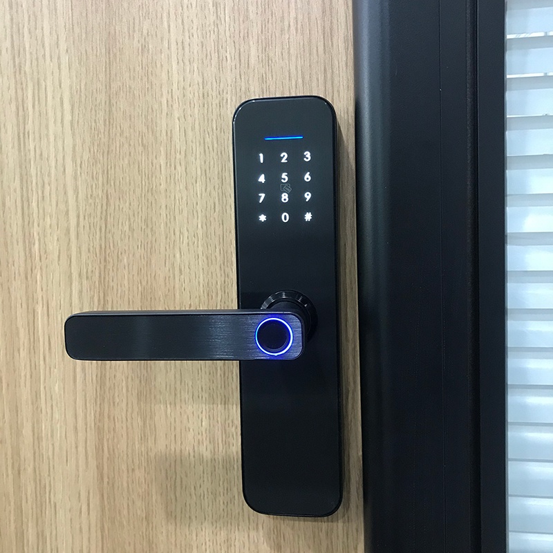 Khóa thông minh S5 Wifi TUYA mở khóa bằng Mật khẩu Vân tay Thẻ từ Điện thoại Chìa cơ truyền thống, app Smartlife