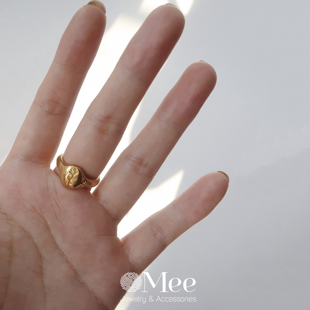 Nhẫn đeo tay hình hoa hồng Mee nhẫn nữ mạ vàng 18k - R3560