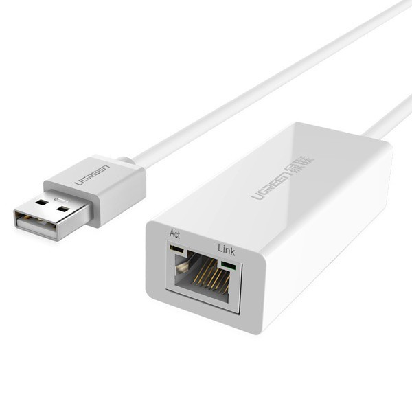 [GIÁ SỈ]  Cáp USB 2.0 to Lan RJ45 tốc độ 10/100Mbps Ugreen 20253 (Màu trắng)