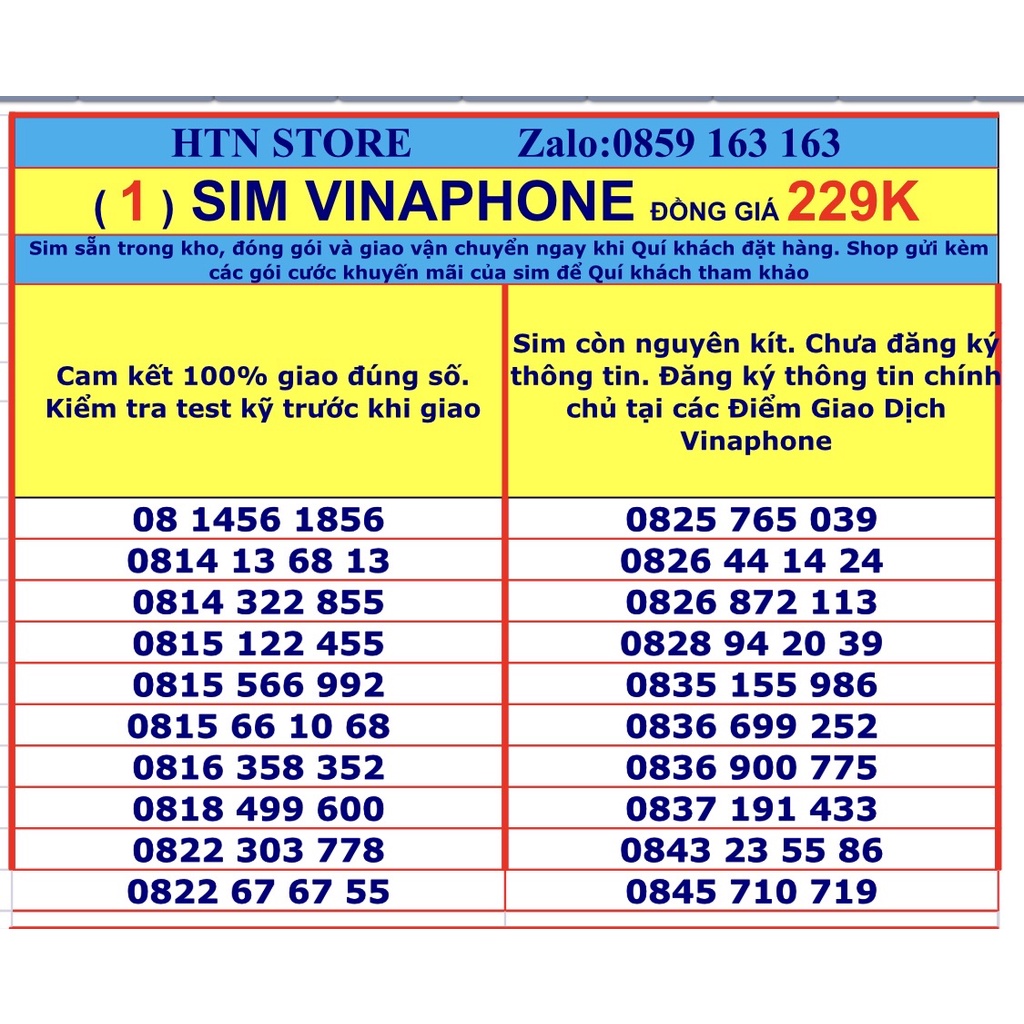 Sim vinaphone số đẹp đồng giá 229k (1) – sim trả trước nghe gọi và 4G