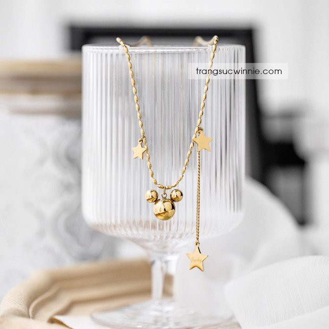 Dây chuyền nữ titan mickey star
