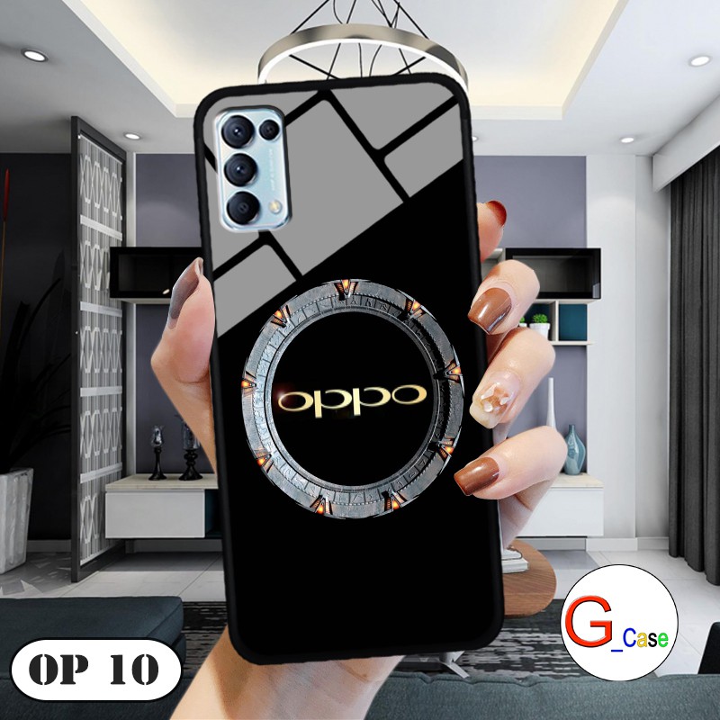 Ốp lưng Oppo Reno5-lưng kính in logo hãng điện thoại
