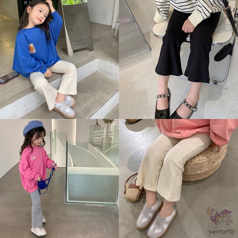 Quần Ống Loe Co Giãn Thời Trang Hàn Quốc Cho Bé Gái
