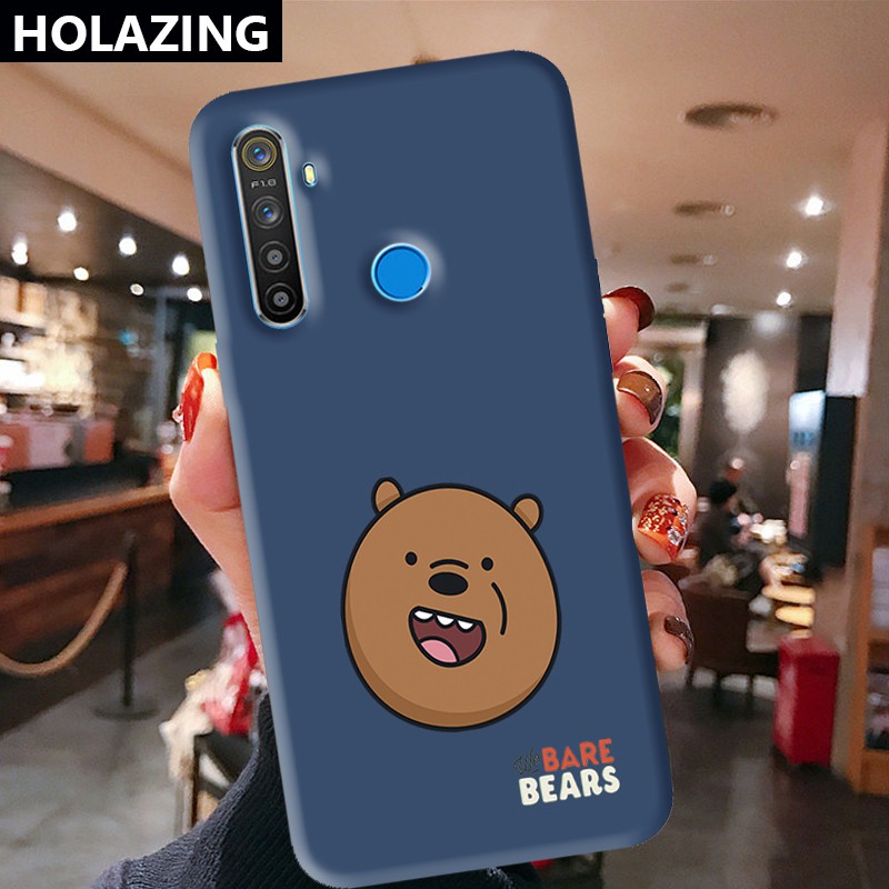 Realme 8 Pro 5 5i 5S 6i 7i Realme 7 Pro C12 C11 C15 C17 X2 XT Narzo 20 Candy Color Phone Cases vỏ điện thoại Cute We Bare Bears Soft Silicone Cover