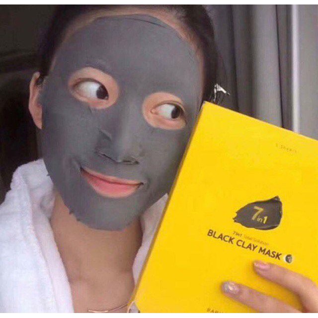 MẶT NẠ BÙN BARULAB SOLUTION BLACK CLAY MASK (Tách lẻ 1 miếng)