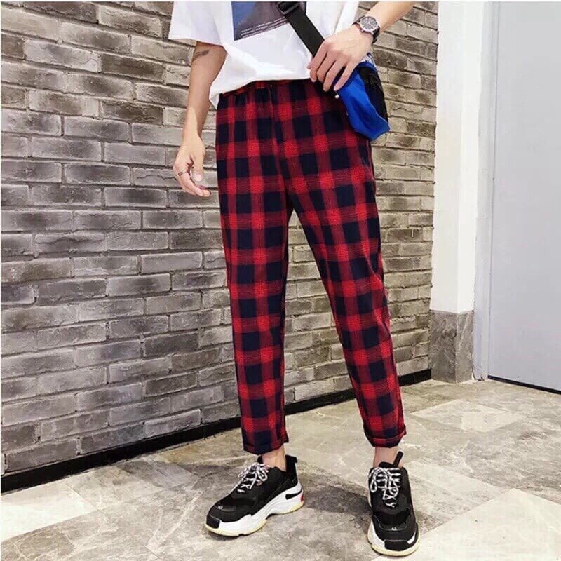 Quần Caro Ống Rộng Baggy Cargo Pants Suông Nam Nữ Oversize Ullzang Hot Trend Phong Cách Hàn Quốc