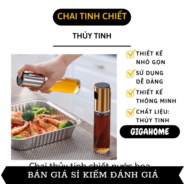 Bình đựng dầu ăn   GIÁ VỐN   Chai xịt thủy tinh đựng dầu, dấm 100ml, thiết kế thông minh, độc đáo , dễ sử dụng. 8809