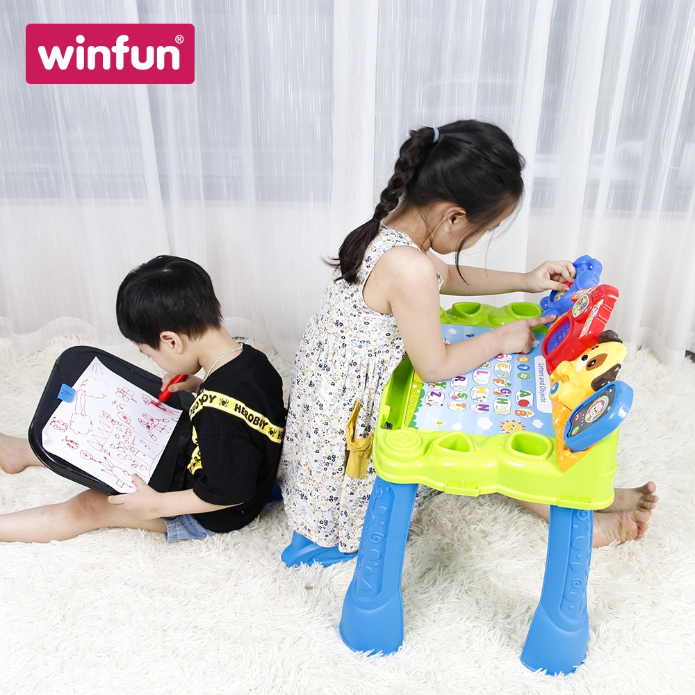 Bộ bàn ghế hỗ trợ học tập và vui chơi cho bé, đa năng - nhiều hiệu ứng hấp dẫn Winfun 1207 - hàng chính hãng