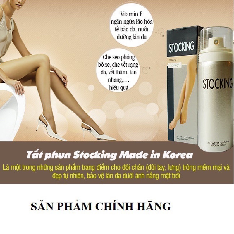 Stocking Tất Phun Che Khuyết Điểm Chân Giúp Làn Da Trắng Mịn Màng 50ML - xịt vớ stocking