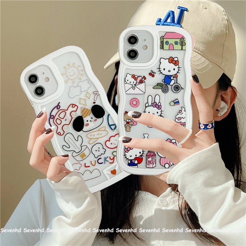 Ốp Điện Thoại Mềm Họa Tiết Hoạt Hình Màu Gradient Cho iPhone 14 13 12 11 Pro Max X XR Xs Max 8 7 6 6s Plus SE 2020