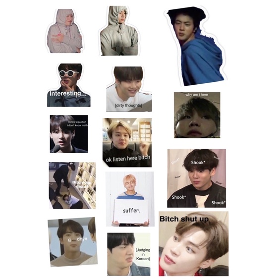 Combo sticker BTS TWICE mlem mlem siêu cute đáng yêu