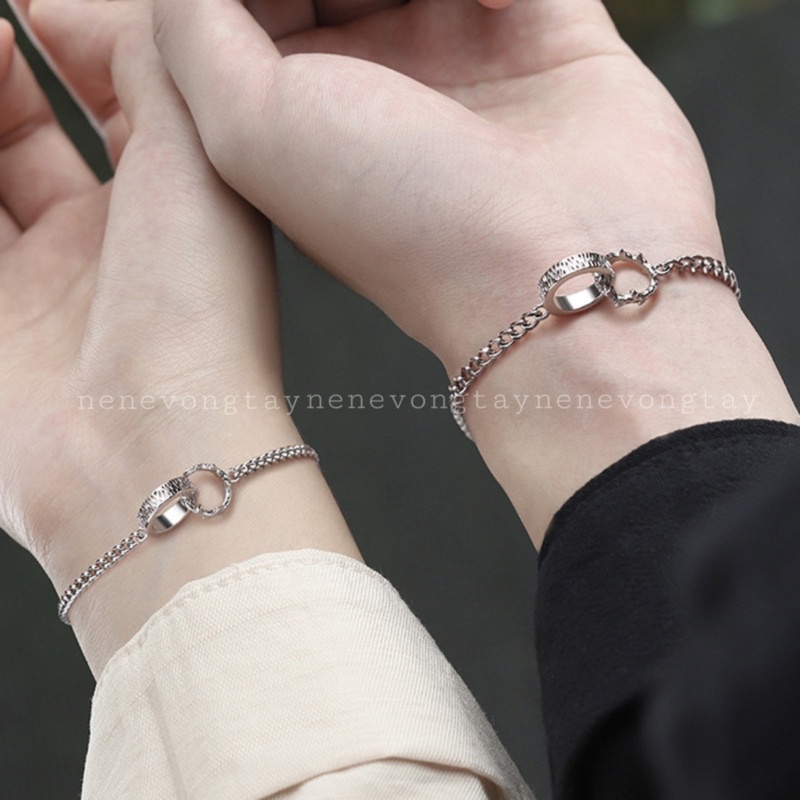 Vòng đôi vòng cặp Rosie ô tròn phong cách Hàn quốc