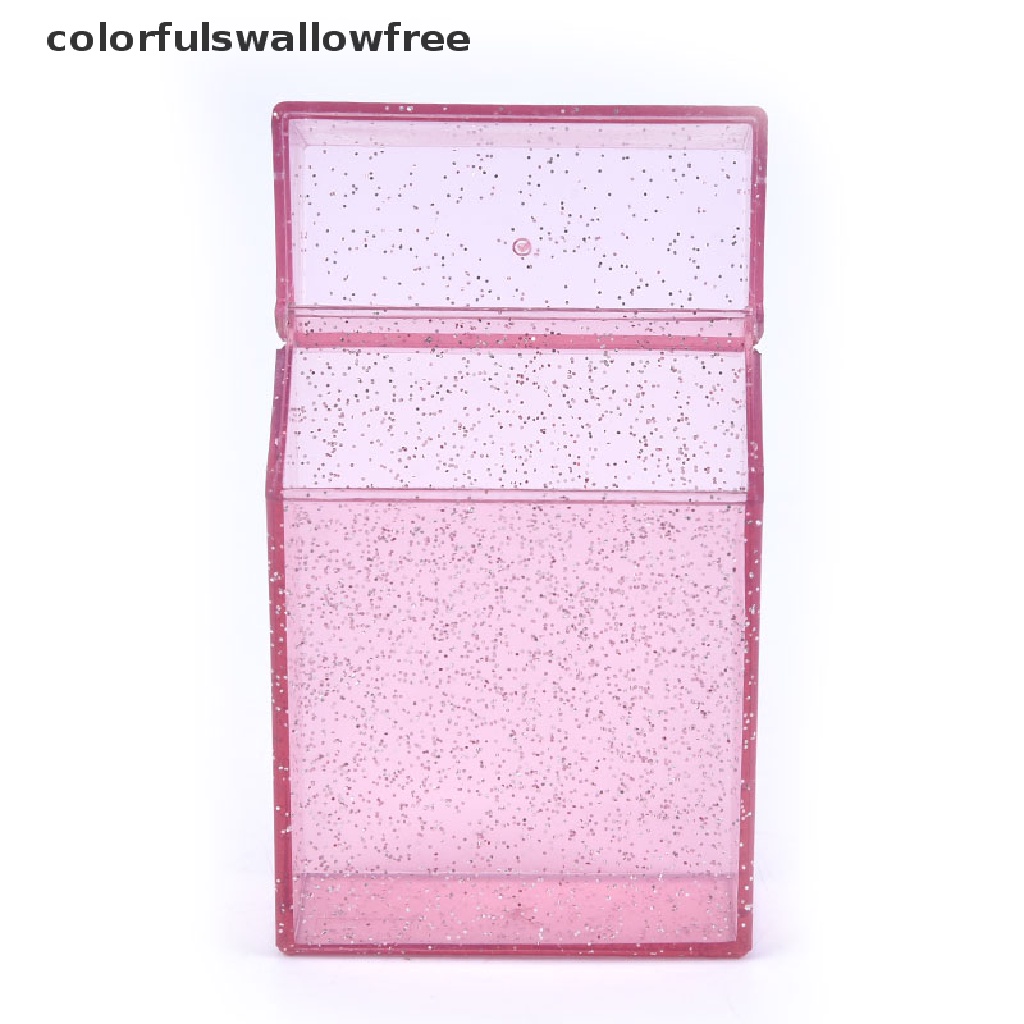 Colorfulswallowfree Portable Cigarette Case Cigarette Holder Plastic Shining Clear Cigarette Box ABC
