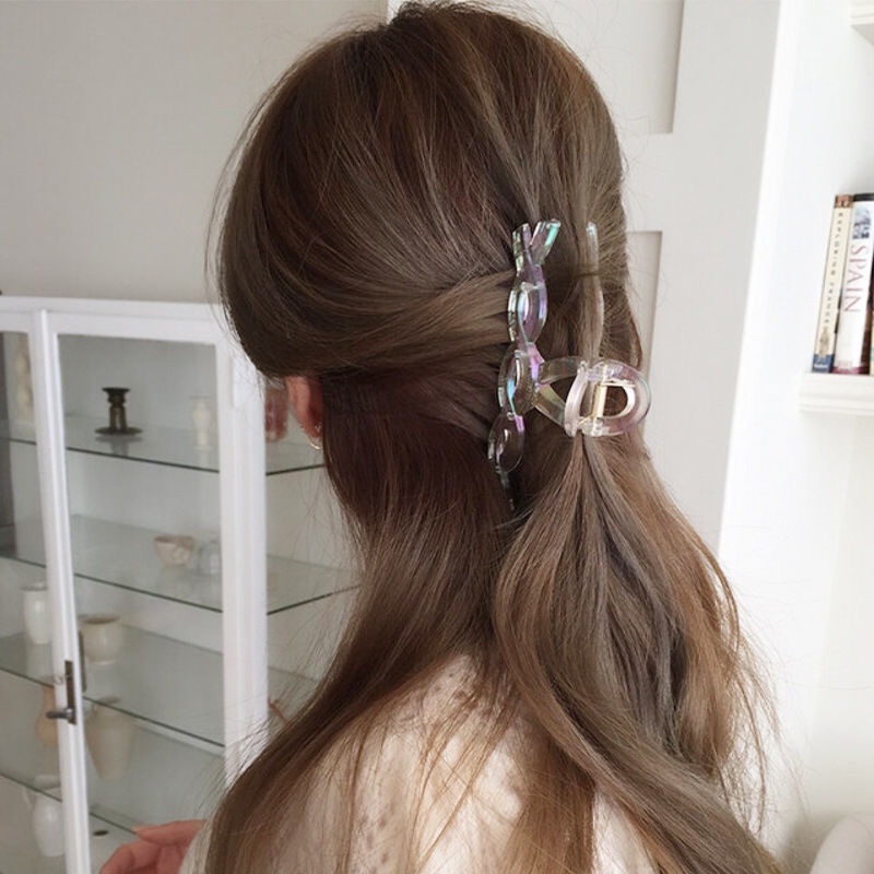 Kẹp tóc cỡ lớn trong suốt phong cách Hàn Quốc tinh tế thời trang