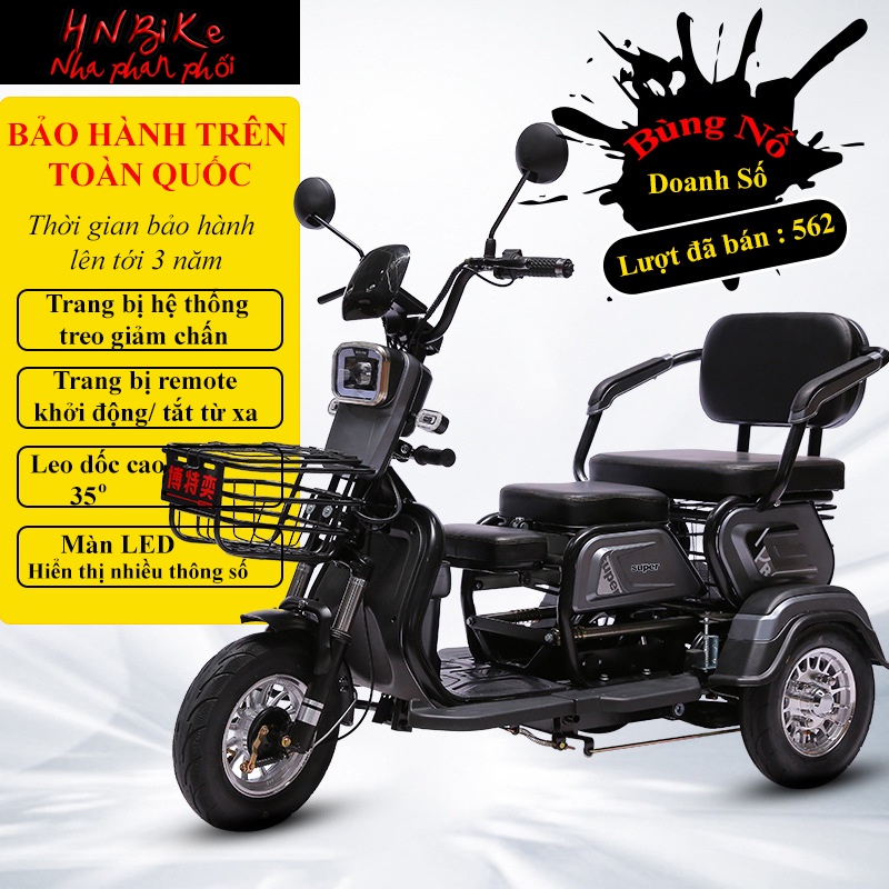 xe điện 3 bánh dành cho người già, người khuyết tật, Mẫu xe F68-Super Sport vip, Quảng đường di chuyển 60km
