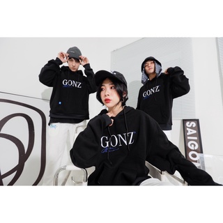 áo hoodies gonz mùa đông form rộng - hoodies 01 màu đen