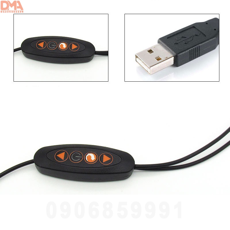 Đèn rọi trang trí 2 bóng,đèn led kẹp đọc sách nguồn USB (Hợp kim nhôm)