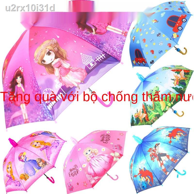 ( rẻ mà chất lượng)Ô dù trẻ em bé trai và gái phim hoạt hình che mưa mẫu giáo học sinh tự động tay cầm dài công chúa