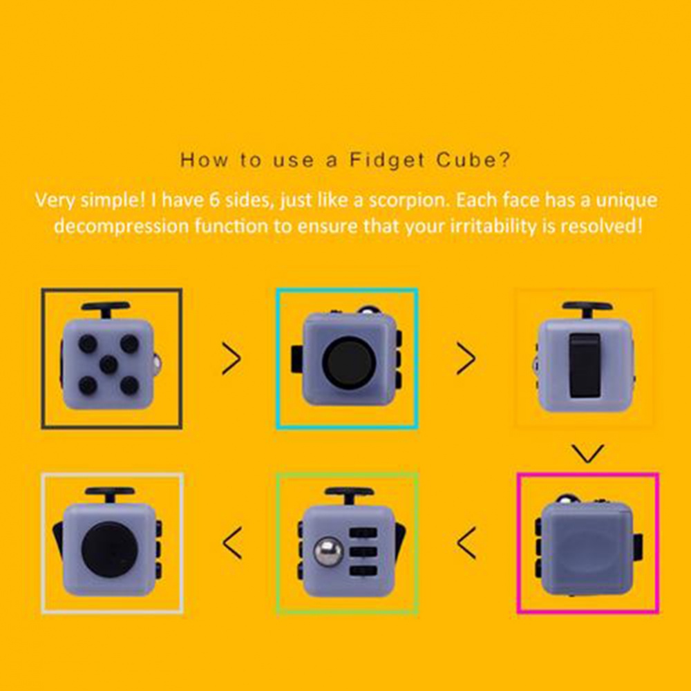 Fidget Cube Khối Lập Phương Bấm Nút Giúp Giảm Căng Thẳng Hiệu Quả Nghiên cứu bài tập tại nhà