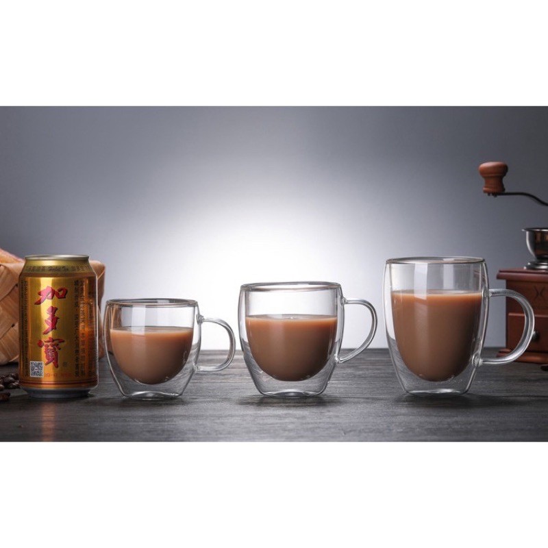 Ly thuỷ tinh 2 lớp có quai 250-350-450ml | BigBuy360 - bigbuy360.vn