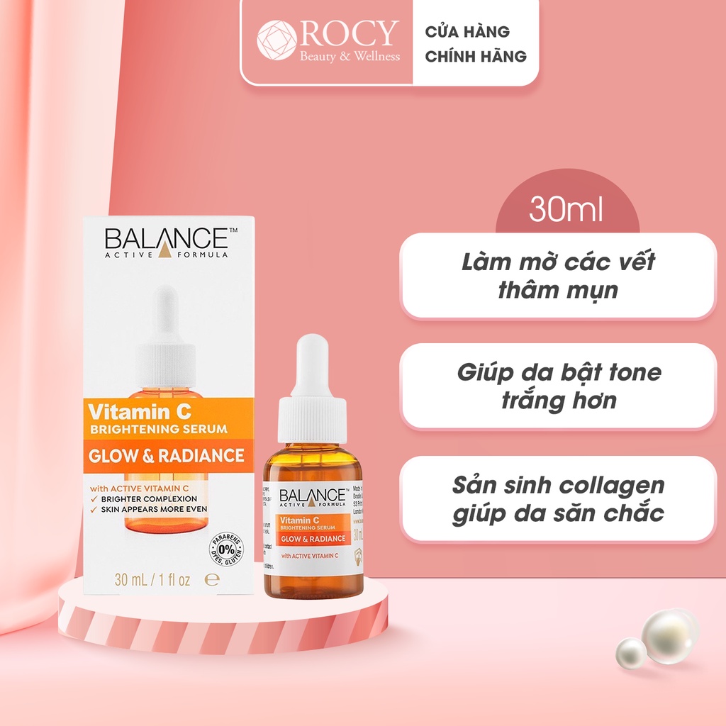 Serum Vitamin C Tinh Chất Sáng Da, Mờ Thâm Nám, Tàn Nhang Balance Brightening Glow & Radiance Active Formula 30ml