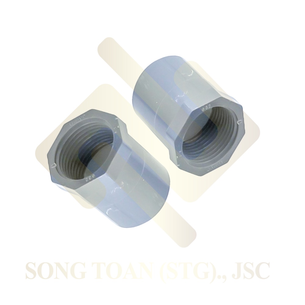 Nối Ren Trong PVC - Thẳng 1 Đầu Ren Trong 1 Đầu Nhựa Dán Ống Nước 21 27 34 - Thương Hiệu Ống Nhựa Bình Minh