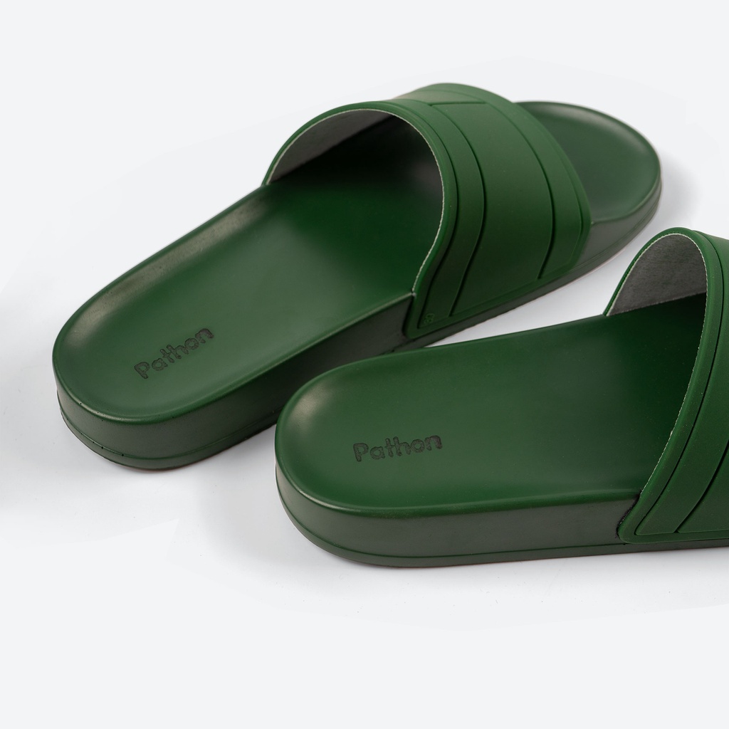 Dép nam nữ quai ngang slipper Pathon quai PVC và đế PU xanh lá mẫu 1 SD54