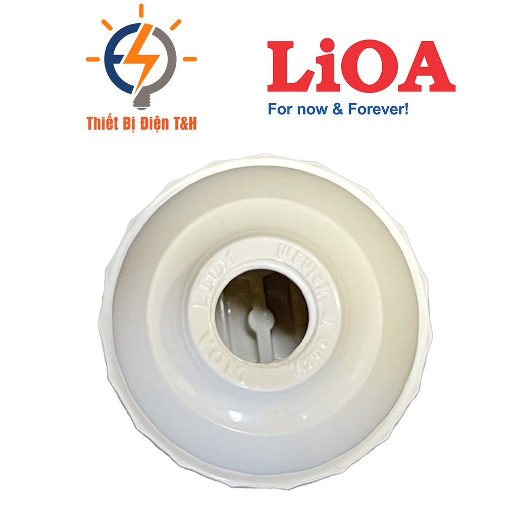 Đui đèn E27, gắn tường, đui đèn xoáy, màu trắng, LIOA, DDXW, Thiết Bị Điện T&H